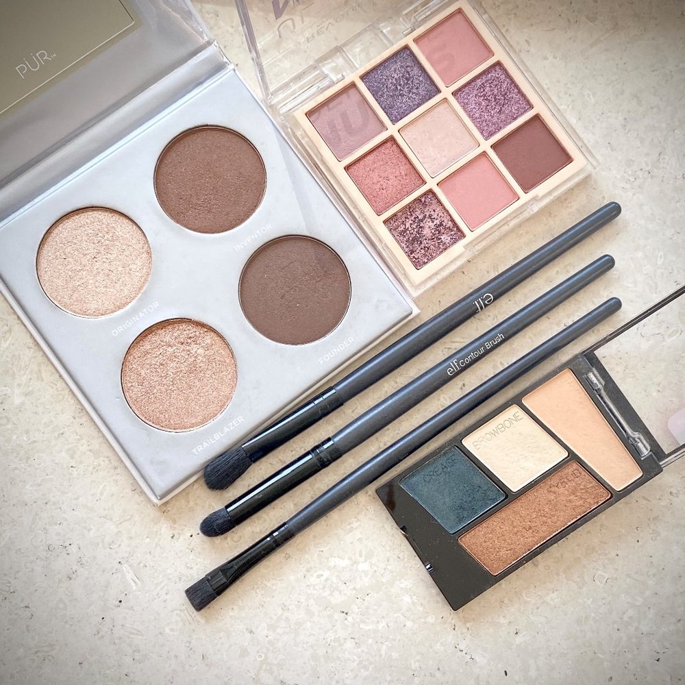 6-Piece Bundle of Eye and Face Makeup & 3 Brushes